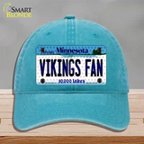Vikings Fan Minnesota Novelty License Plate Hat Unconstructed Cotton / Lake Blue