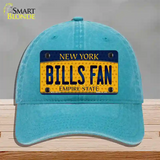 Bills Fan New York Novelty License Plate Hat Unconstructed Cotton / Lake Blue