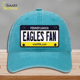 Eagles Fan Pennsylvania Novelty License Plate Hat Unconstructed Cotton / Lake Blue