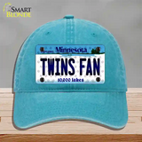 Twins Fan Minnesota Novelty License Plate Hat Unconstructed Cotton / Lake Blue