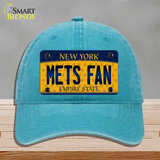 Mets Fan New York Novelty License Plate Hat Unconstructed Cotton / Lake Blue