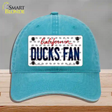 Ducks Fan California Novelty License Plate Hat Unconstructed Cotton / Lake Blue