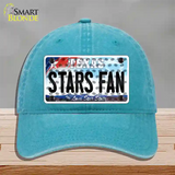 Stars Fan Texas Novelty License Plate Hat Unconstructed Cotton / Lake Blue