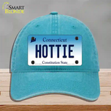 Hottie Connecticut Novelty License Plate Hat Unconstructed Cotton / Lake Blue
