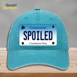 Spoiled Connecticut Novelty License Plate Hat Unconstructed Cotton / Lake Blue