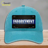 Enforcement Novelty License Plate Hat Unconstructed Cotton / Lake Blue