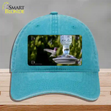 Hummingbird At Feeder Novelty License Plate Hat Unconstructed Cotton / Lake Blue