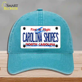 Carolina Shores North Carolina Novelty License Plate Hat Unconstructed Cotton / Lake Blue