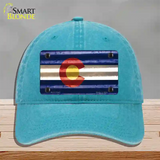 Colorado Corrugated Flag Novelty License Plate Hat Unconstructed Cotton Lake Blue