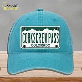 Corkscrew Pass Colorado Novelty License Plate Hat Unconstructed Cotton Lake Blue