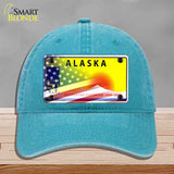 Alaska with American Flag Novelty License Plate Hat HAT-MLP-12330