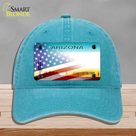 Arizona with American Flag Novelty License Plate Hat HAT-MLP-12331