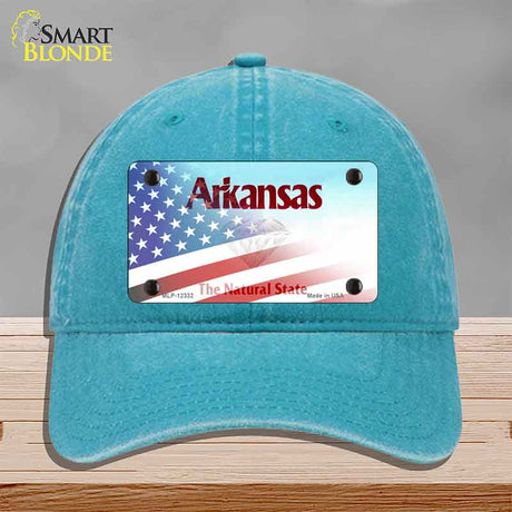 Arkansas with American Flag Novelty License Plate Hat HAT-MLP-12332