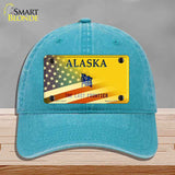 Alaska with American Flag Novelty License Plate Hat HAT-MLP-12477