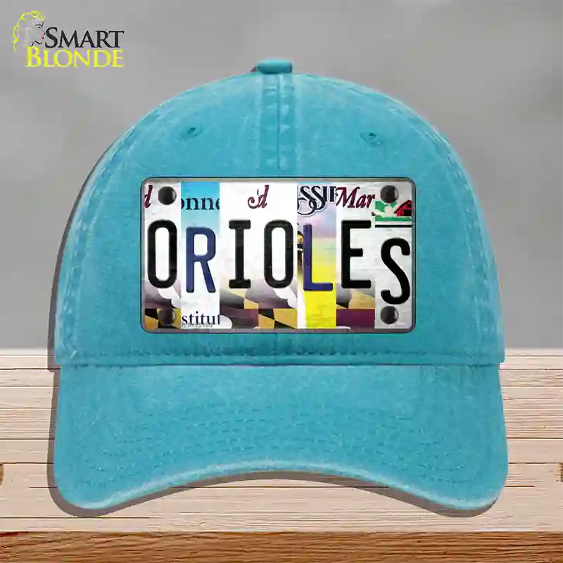 Orioles Strip Art Novelty License Plate Hat Tag Unconstructed Cotton Lake Blue