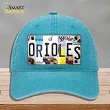 Orioles Strip Art Novelty License Plate Hat Tag Unconstructed Cotton Lake Blue