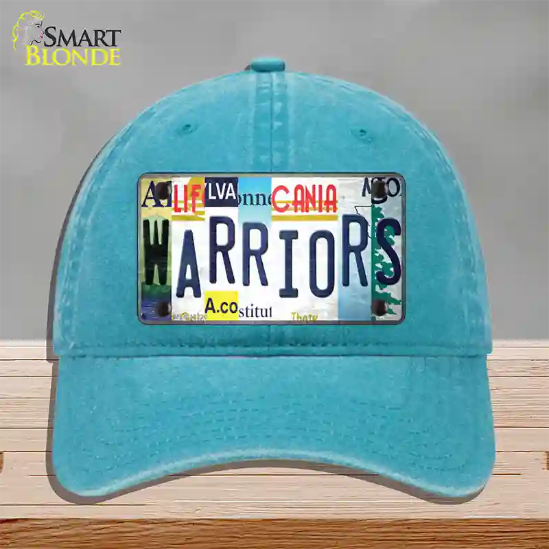 Warriors Strip Art Novelty License Plate Hat Tag Unconstructed Cotton Lake Blue