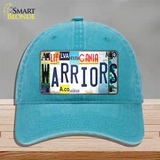 Warriors Strip Art Novelty License Plate Hat Tag Unconstructed Cotton Lake Blue