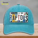Raptors Strip Art Novelty License Plate Hat Tag Unconstructed Cotton Lake Blue