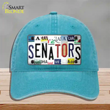 Senators Strip Art Novelty License Plate Hat Tag Unconstructed Cotton Lake Blue