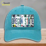 Oregon State Strip Art Novelty License Plate Hat Tag Unconstructed Cotton Lake Blue