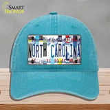 North Carolina Strip Art Novelty License Plate Hat Tag Unconstructed Cotton Lake Blue