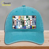 Northwestern Strip Art Novelty License Plate Hat Tag Unconstructed Cotton Lake Blue
