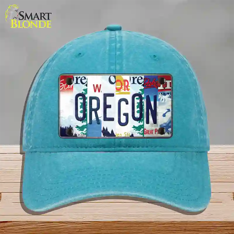 Oregon Strip Art Novelty License Plate Hat Tag Unconstructed Cotton Lake Blue