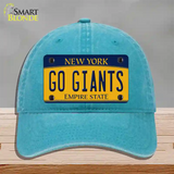 New York Go Giants Novelty License Plate Hat Tag Unconstructed Cotton Lake Blue