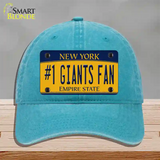 Number 1 Giants Fan New York Novelty License Plate Hat Tag Unconstructed Cotton Lake Blue