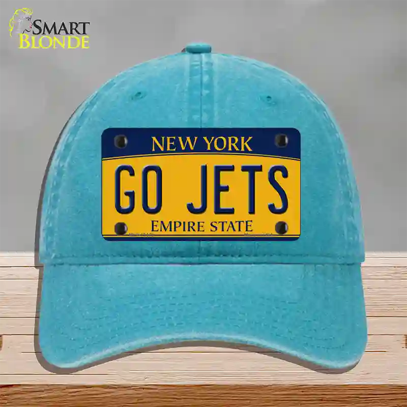 New York Go Jets Novelty License Plate Hat Tag Unconstructed Cotton Lake Blue