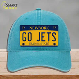 New York Go Jets Novelty License Plate Hat Tag Unconstructed Cotton Lake Blue