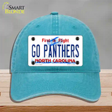 Go Panthers North Carolina Novelty License Plate Hat Tag Unconstructed Cotton Lake Blue