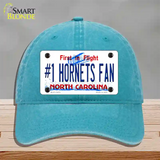 Number 1 Hornets Fan Novelty License Plate Hat Tag Unconstructed Cotton Lake Blue