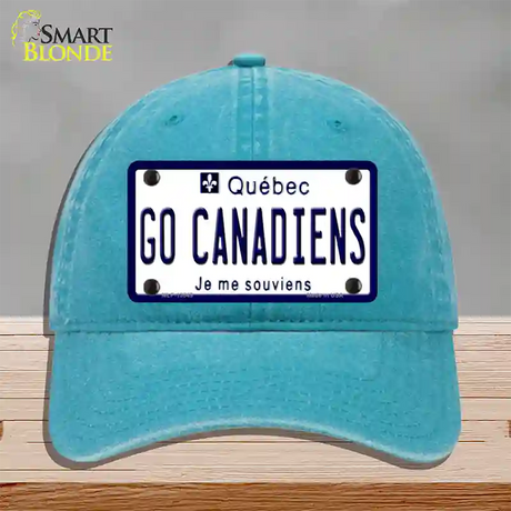 Go Canadiens Novelty License Plate Hat Tag Unconstructed Cotton / Lake Blue