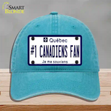 Number 1 Canadiens Fan Novelty License Plate Hat Tag Unconstructed Cotton / Lake Blue