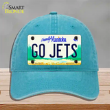 Go Jets Manitoba Novelty License Plate Hat Tag Unconstructed Cotton / Lake Blue