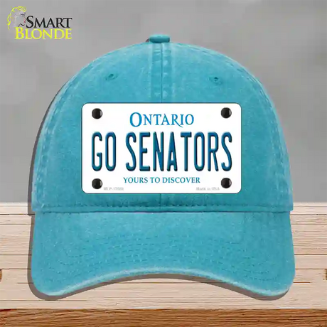 Go Senators Novelty License Plate Hat Tag Unconstructed Cotton / Lake Blue