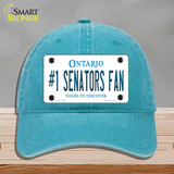 Number 1 Senators Fan Novelty License Plate Hat Tag Unconstructed Cotton Lake Blue
