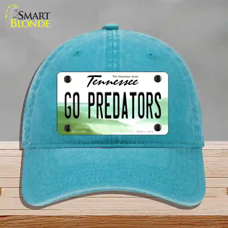Go Predators Novelty License Plate Hat Tag Unconstructed Cotton Lake Blue