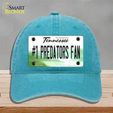 Number 1 Predators Fan Novelty License Plate Hat Tag Unconstructed Cotton Lake Blue