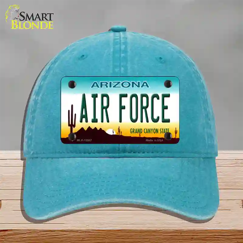 Air Force Arizona Novelty License Plate Hat Tag Unconstructed Cotton Lake Blue