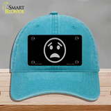 Worried Black Novelty License Plate Hat Tag Unconstructed Cotton Lake Blue