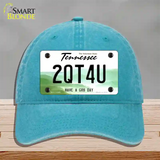 Too Cute For You Novelty License Plate Hat Tag Unconstructed Cotton Lake Blue