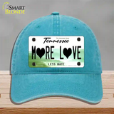More Love Novelty License Plate Hat Tag Unconstructed Cotton Lake Blue