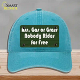 Ass Gas Or Grass Novelty License Plate Hat Tag Unconstructed Cotton Lake Blue