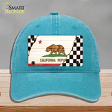 California Racing Flag Novelty License Plate Hat Tag Unconstructed Cotton Lake Blue