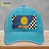Georgia Racing Flag Novelty License Plate Hat Tag Unconstructed Cotton Lake Blue