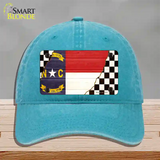 North Carolina Racing Flag Novelty License Plate Hat Tag Unconstructed Cotton Lake Blue