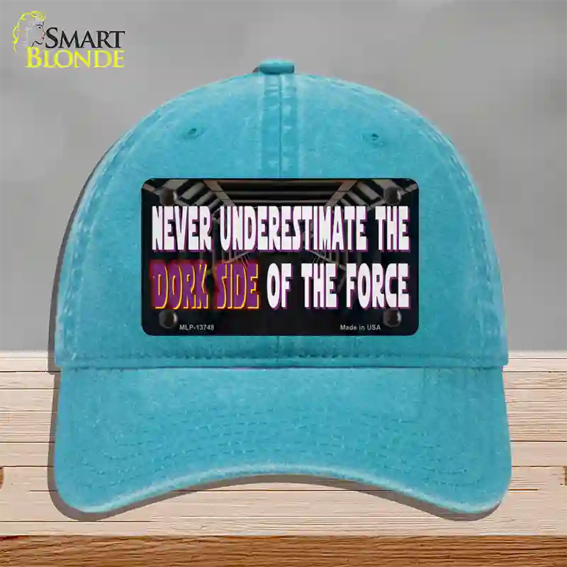 The Dork Side Novelty License Plate Hat Tag Unconstructed Cotton Lake Blue